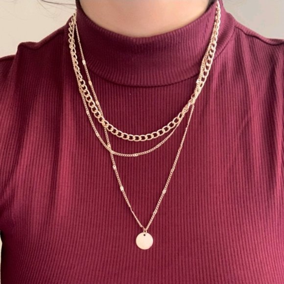 Women's Jewelry Layered Accessories Round Pendant - Picture 5 of 14